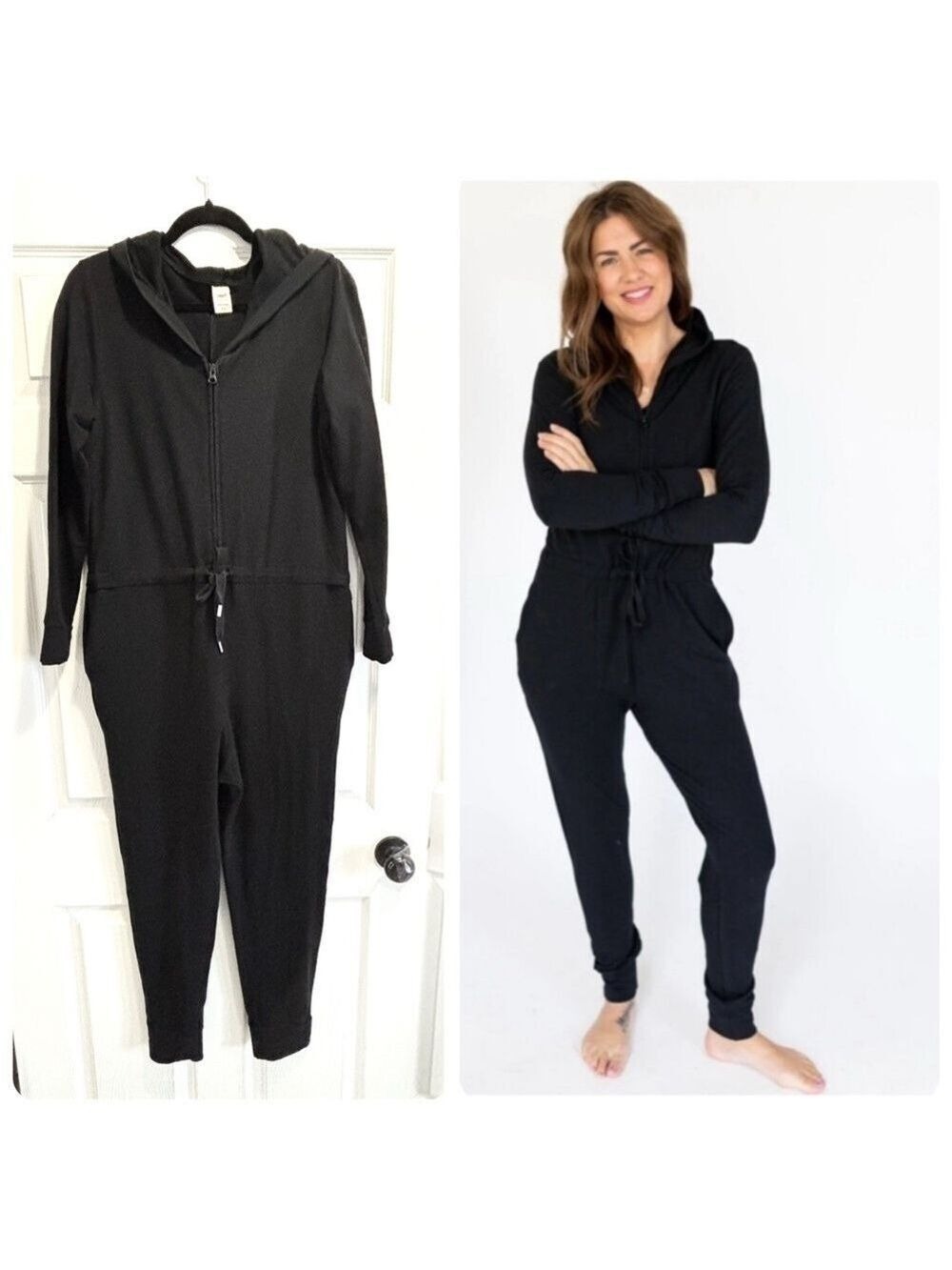 Smash + Tess Harris Hoodie Romper Black Onesie Jillian Size Medium